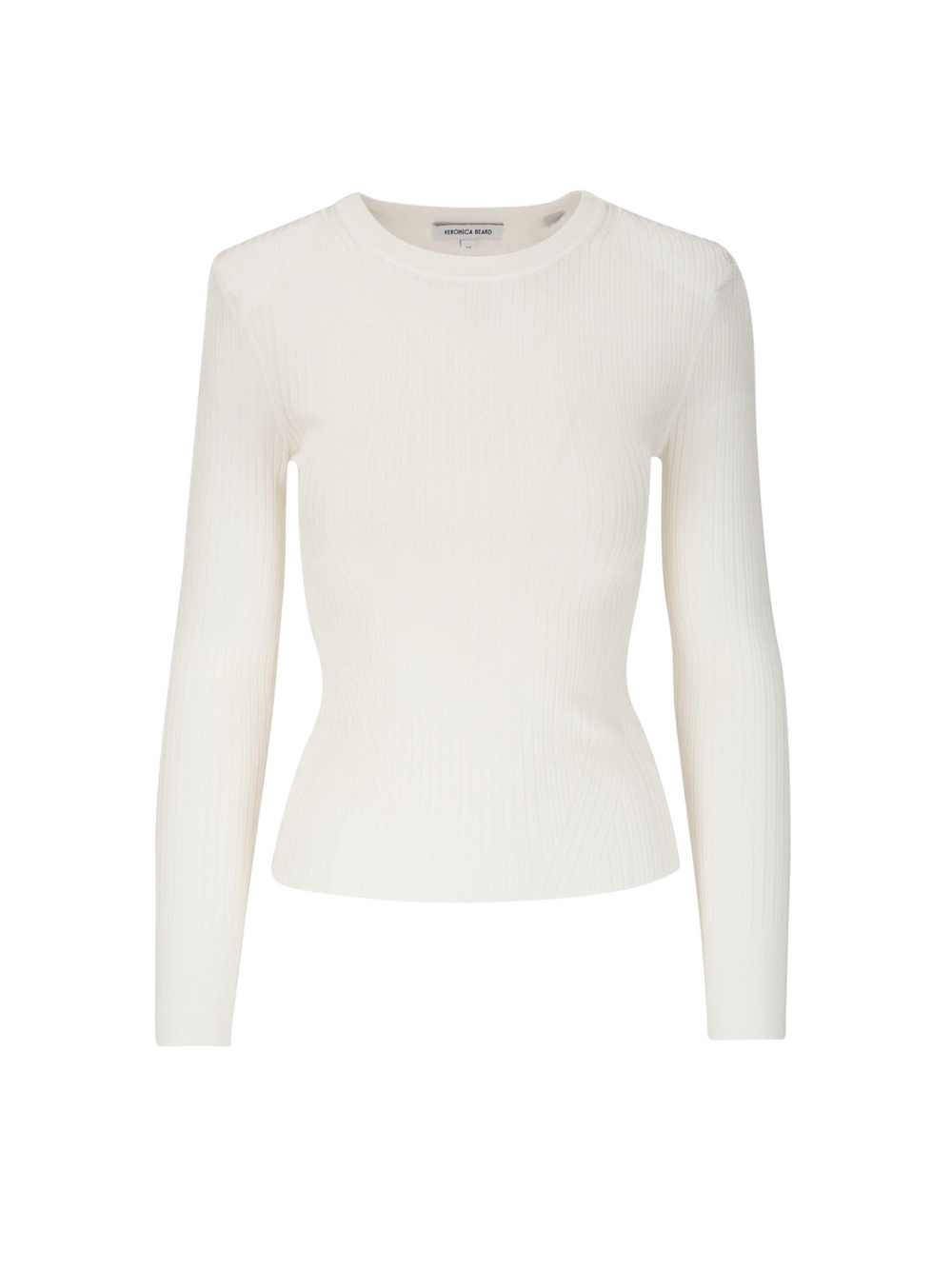 Veronica Beard Acara Off-White Ribbed Pullover